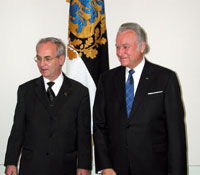 Saksamaa Liitvabariigi suursaadik Eesti Vabariigis Jürgen Dröge ja president Arnold Rüütel