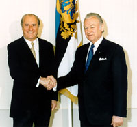 The President of the Republic of Austria Thomas Klestil and the President Arnold Rüütel