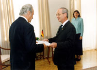 The Ambassador of the Federal Republic of Germany to the Republic of Estonia Jürgen Dröge presented his credentials to President Arnold Rüütel