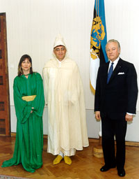 Maroko Kuningriigi suursaadik Menouar Alem abikaasaga ja president Arnold Rüütel