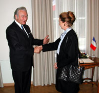 The Ambassador of France, Mrs Chantal de Ghaisne de Bourmont, presented her credentials to President Arnold Rüütel