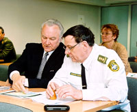 The President Arnold Rüütel and Harry Hein, Director General of the Board of Border Guard