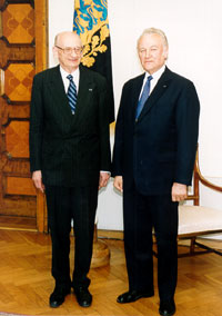 Poola endine välisminister Wladislaw Bartoszewski ja president Arnold Rüütel