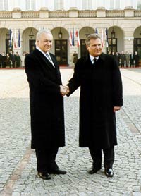 The President Arnold Rüütel and the President of Poland Aleksander Kwasniewski