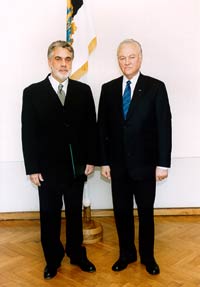 The Ambassador of the Republic of Brazil Luiz Henrique Pereira da Fonseca and President Arnold Rüütel