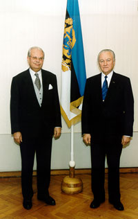 Austria Vabariigi suursaadik Jakub Forst-Battaglia ja president Arnold Rüütel