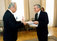 President Arnold Rüütel received the credentials of the Ambassador of Canada, Robert Andrigo