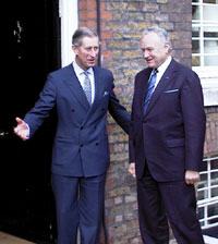 President Arnold Rüütel kohtus St James'i palees Wales'i prints Charles'iga