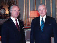 Rootsi kuningas Carl XVI Gustaf ja president Arnold Rüütel