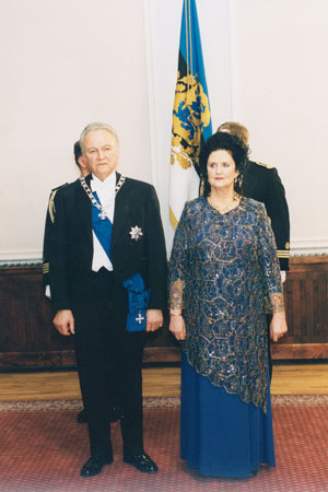 The President Arnold Rüütel and Mrs. Ingrid Rüütel