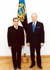 The Ambassador of Albania, Sokol Gjoka and the President Arnold Rüütel