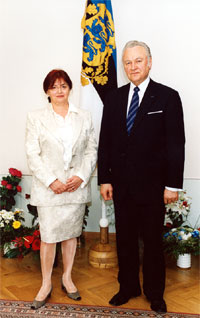 The Ambassador of Bosnia and Herzegovina, Mrs Dr Mediha Filipovic and the President Arnold Rüütel