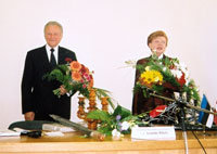 President Arnold Rüütel at Rezekne in Latvia met the President of the Republic of Latvia, Vaira Vike-Freiberga