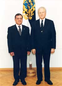 The Ambassador of Israel, Shemi Tzur and the President Arnold Rüütel