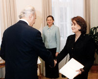 President Rüütel võttis vastu Colombia Vabariigi suursaadiku Dory Sįnchez de Wetzel'i volikirja