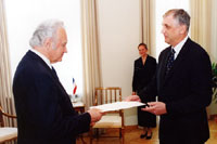 President Rüütel võttis vastu Serbia ja Montenegro Vabariigi suursaadiku Igor Jovović'i volikirja
