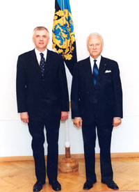 Serbia ja Montenegro Vabariigi suursaadik Igor Jovović ja president Arnold Rüütel
