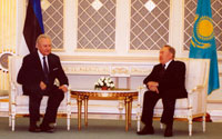 President Arnold Rüütel kohtus Kasahstani Vabariigi presidendi Nursultan Nazarbajeviga