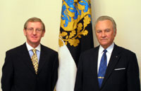 Iiri Vabariigi suursaadik Noel Kilkenny ja president Arnold Rüütel