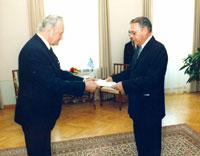 President Arnold Rüütel võttis vastu Kreeka suursaadiku Christos Karapanos'e volikirja