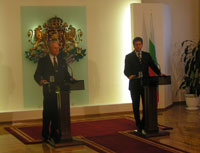 Riigivisiit Bulgaaria Vabariiki 25.-27.05.2005. Pildil president Arnold Rüütel ja Bulgaaria  president Georgi Parvanov