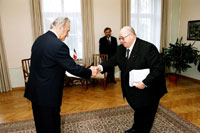 President Arnold Rüütel võttis vastu Itaalia Vabariigi suursaadiku Fabrizio Piaggesi volikirja