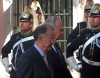 Vabariigi Presidendi ja pr Ingrid Rüütli riigivisiit Portugali. Ametlik vastuvõtutseremoonia Belemi palees.