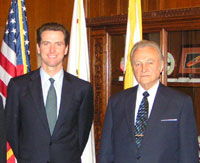 President Arnold Rüütel kohtus töövisiidil Ameerika Ühendriikidesse San Francisco linnapea Gavin Newsom'iga.