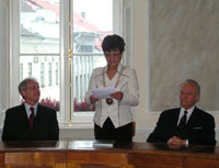 President Arnold Rüütel and the President of the Republic of Hungary László Sólyom visited Tartu and met with Mayor of Tartu Laine Jänes.