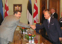 President Rüütel kohtus ametliku visiidi raames Gruusia presidendi Mihhail Saakašviliga.