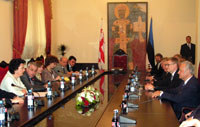 President Rüütel kohtus ametliku visiidi raames Gruusia Parlamendi esimehe Nino Burdžanadzega.