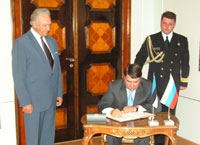 President Arnold Rüütel kohtus Venemaa transpordiministri Igor Levitiniga.